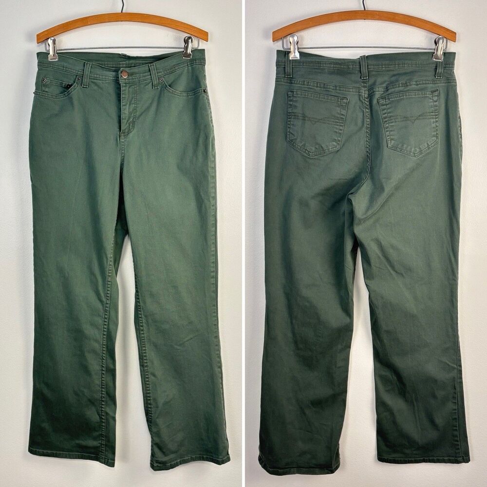 VTG Denim & Co Womens Size 8 Classic Stretch Twill Denim Jeans Olive Green